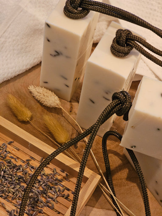 Soap on a rope Orange and Lavender fields