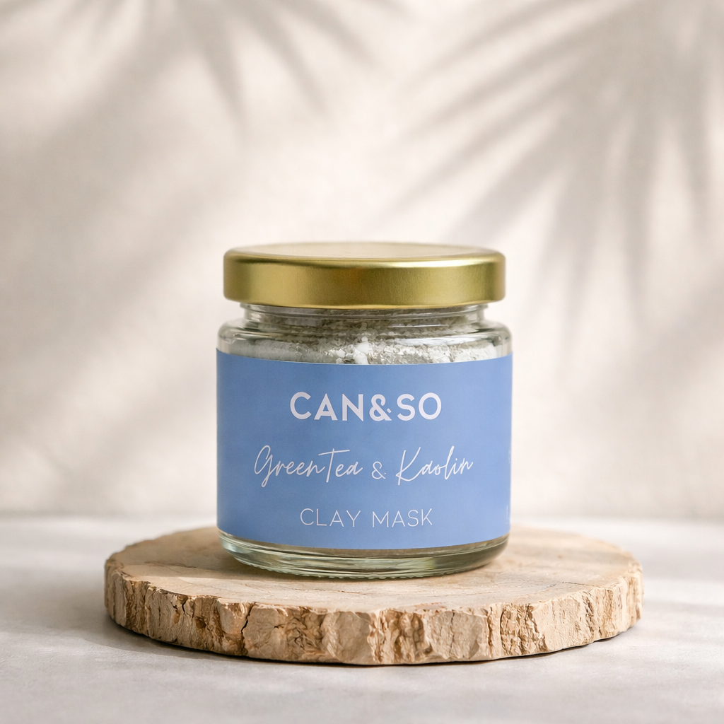 Kaolin en groene thee kleimasker