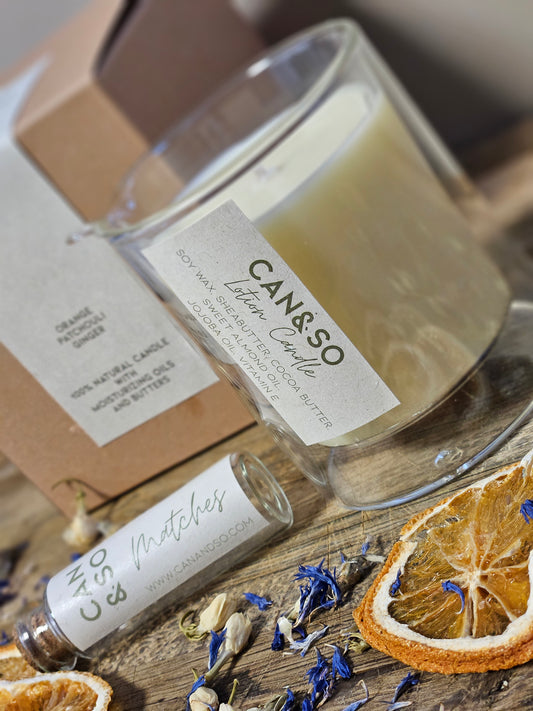 Lotion candle Orange Patchoulli and ginger.