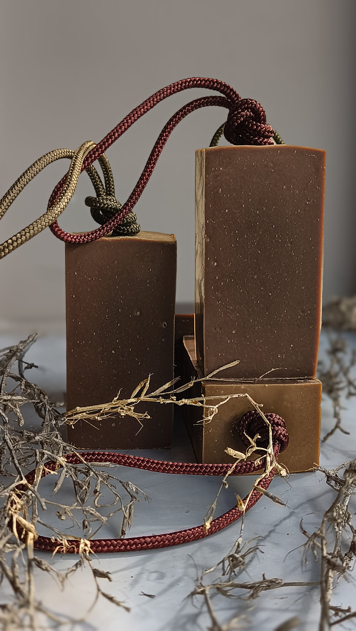 Soap on a rope Dark and Woody