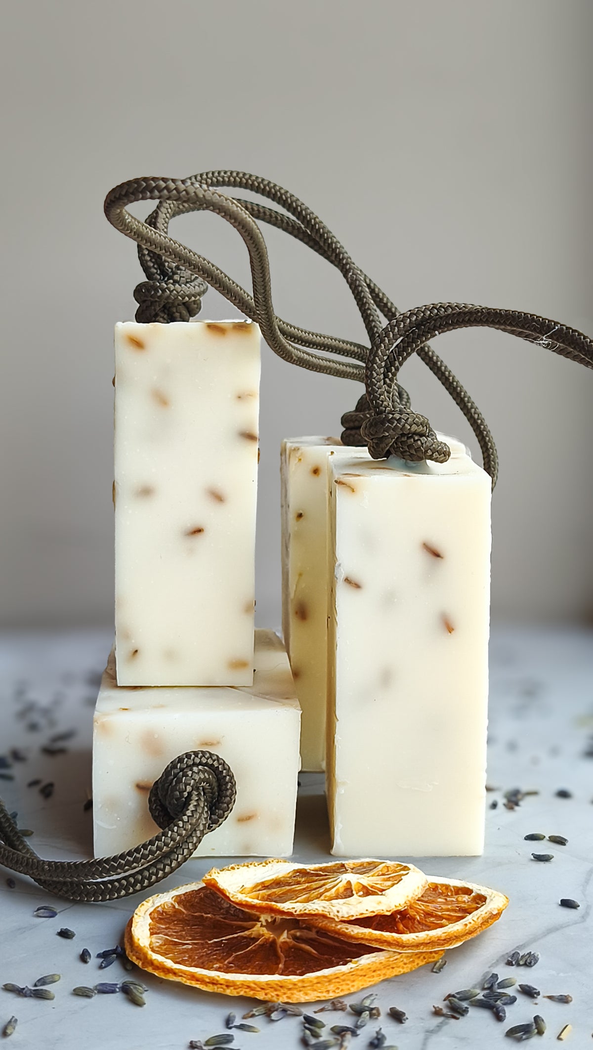 Soap on a rope Orange and Lavender fields